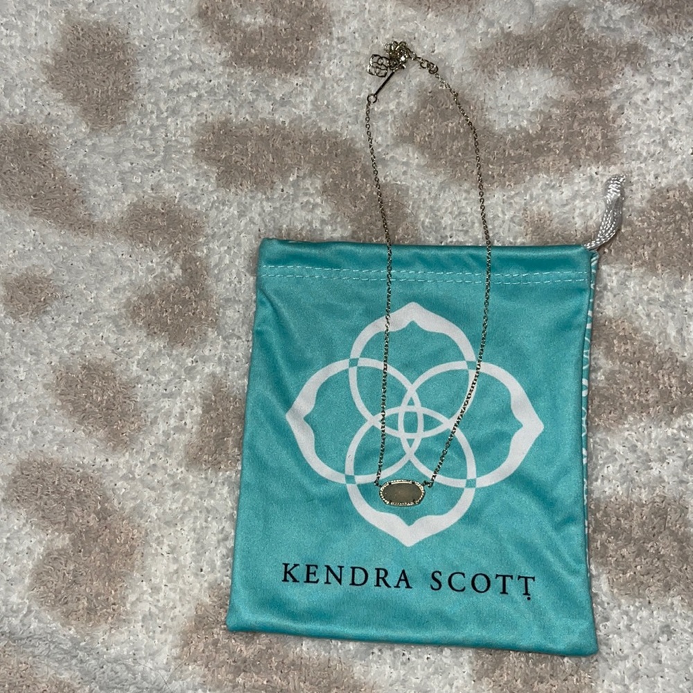 Kendra Scott Grayson Gold Crystal Pendant Necklace in Iridescent Drusy